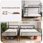 Twin Over Full Metal Bunk Bed Frame - Image 2