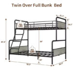 Twin Over Full Metal Bunk Bed Frame - Image 7