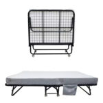 Folding Bed with Memory Foam Mattress and Metal Frame - Image 3