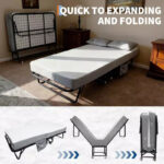 Folding Bed with Memory Foam Mattress and Metal Frame - Image 7