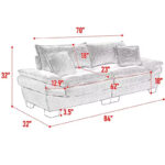 Corduroy Sofa Sleeper Loveseat with Pillows - Image 11