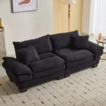 Corduroy Sofa Sleeper Loveseat with Pillows - Image 14