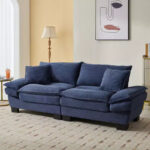 Corduroy Sofa Sleeper Loveseat with Pillows - Image 23