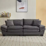 Corduroy Sofa Sleeper Loveseat with Pillows - Image 31