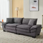 Corduroy Sofa Sleeper Loveseat with Pillows - Image 34