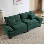 Corduroy Sofa Sleeper Loveseat with Pillows - Image 45
