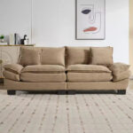 Corduroy Sofa Sleeper Loveseat with Pillows - Image 52