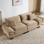 Corduroy Sofa Sleeper Loveseat with Pillows - Image 53