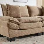 Corduroy Sofa Sleeper Loveseat with Pillows - Image 58