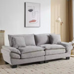 Corduroy Sofa Sleeper Loveseat with Pillows - Image 65