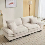 Corduroy Sofa Sleeper Loveseat with Pillows