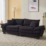 Corduroy Sofa Sleeper Loveseat with Pillows - Image 12