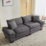 Corduroy Sofa Sleeper Loveseat with Pillows - Image 30