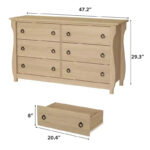 Wide 6-Drawer Wooden Dresser with Textured Front - Image 10