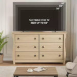 Wide 6-Drawer Wooden Dresser with Textured Front - Image 11