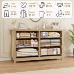 Wide 6-Drawer Wooden Dresser with Textured Front - Image 13