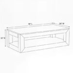 Rectangular Coffee Table with Bottom Shelf, 48" x 24" - Image 5