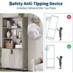 71-Inch 5-Tier Bookcase with Cabinet Doors and Metal Base - Image 4