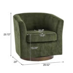 Modern Wooden 360 Swivel Velvet Upholstered Accent Chair - Image 13