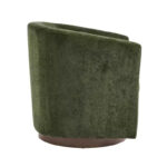 Modern Wooden 360 Swivel Velvet Upholstered Accent Chair - Image 14