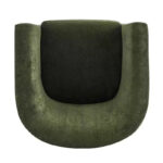 Modern Wooden 360 Swivel Velvet Upholstered Accent Chair - Image 15
