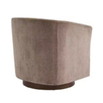 Modern Wooden 360 Swivel Velvet Upholstered Accent Chair - Image 6