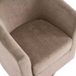 Modern Wooden 360 Swivel Velvet Upholstered Accent Chair - Image 8