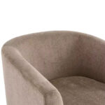 Modern Wooden 360 Swivel Velvet Upholstered Accent Chair - Image 9