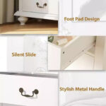 9-Drawer Storage Cabinet with Vintage Frame — White & Brown, Acacia Wood - Image 2