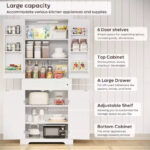 72 Inch Tall Kitchen Pantry Storage Cabinet with Doors and Shelves, Food Pantry Cabinet with Motion Sensor Light - Image 11