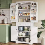 72 Inch Tall Kitchen Pantry Storage Cabinet with Doors and Shelves, Food Pantry Cabinet with Motion Sensor Light - Image 14