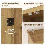 72 Inch Tall Kitchen Pantry Storage Cabinet with Doors and Shelves, Food Pantry Cabinet with Motion Sensor Light - Image 7