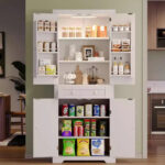 72 Inch Tall Kitchen Pantry Storage Cabinet with Doors and Shelves, Food Pantry Cabinet with Motion Sensor Light - Image 9