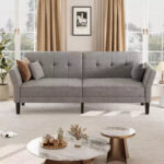 89" Convertible Futon Sofa Bed with Adjustable Backrest and Armrests - Image 13