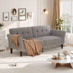 89" Convertible Futon Sofa Bed with Adjustable Backrest and Armrests - Image 14