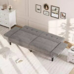 89" Convertible Futon Sofa Bed with Adjustable Backrest and Armrests - Image 15
