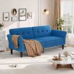 89" Convertible Futon Sofa Bed with Adjustable Backrest and Armrests - Image 3