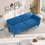 89" Convertible Futon Sofa Bed with Adjustable Backrest and Armrests - Image 4