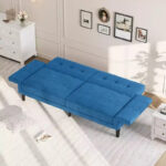 89" Convertible Futon Sofa Bed with Adjustable Backrest and Armrests - Image 5