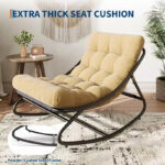 Oversized Egg Rocking Chair with Cushion - All Weather Indoor Outdoor Rocking Chair - Image 11