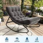 Oversized Egg Rocking Chair with Cushion - All Weather Indoor Outdoor Rocking Chair - Image 18