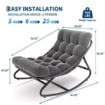 Oversized Egg Rocking Chair with Cushion - All Weather Indoor Outdoor Rocking Chair - Image 20