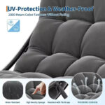 Oversized Egg Rocking Chair with Cushion - All Weather Indoor Outdoor Rocking Chair - Image 22