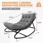 Oversized Egg Rocking Chair with Cushion - All Weather Indoor Outdoor Rocking Chair - Image 28