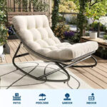 Oversized Egg Rocking Chair with Cushion - All Weather Indoor Outdoor Rocking Chair - Image 3