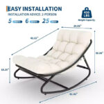 Oversized Egg Rocking Chair with Cushion - All Weather Indoor Outdoor Rocking Chair - Image 5