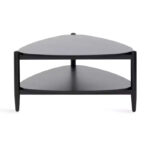 Triangular Two-Tier Wood Coffee Table, 32x31x17, Black - Image 4