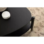Triangular Two-Tier Wood Coffee Table, 32x31x17, Black - Image 7