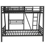 Twin over Full Metal Bunk Bed with Twin Size Loft Bed and Desk, Black - Image 9