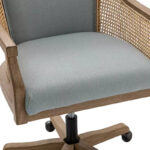 Swivel Barrel Task Chair with Rattan Arms and Foam Cushion - Image 14